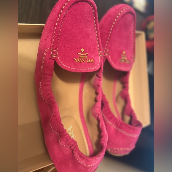 Authentic Prada Pink Loafers/ Flats In Box - Picture 2 of 9